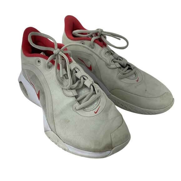 Nike Court Air Max Volley Light Bone Lobster Men Shoes White/Red Sz 8.5 Preowned - Picture 1 of 8